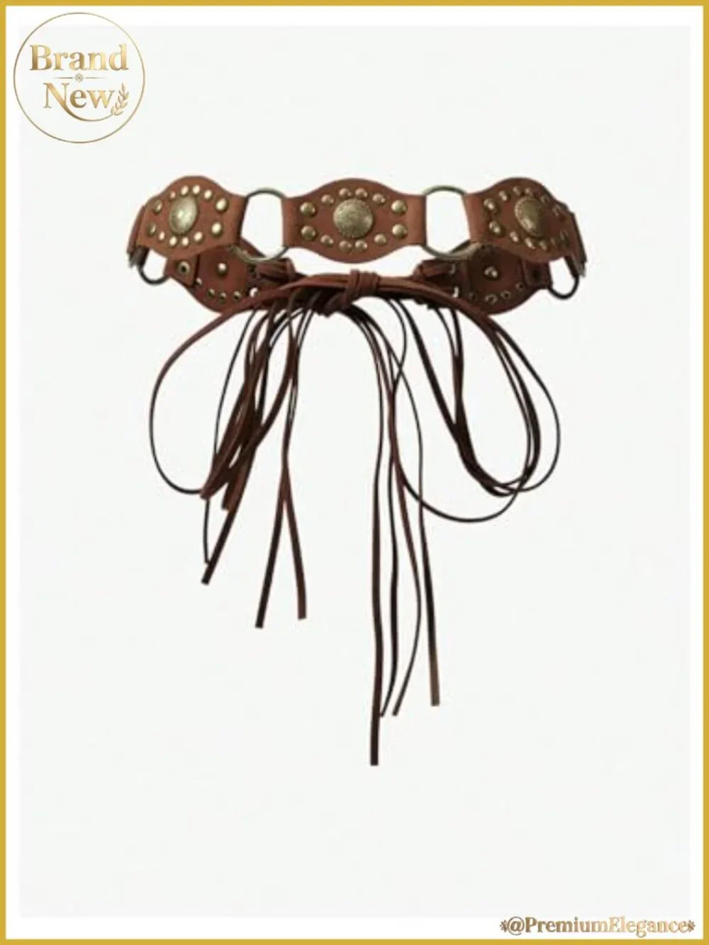 Suede Fringe Western Belt Studded Tie Waist Cincher